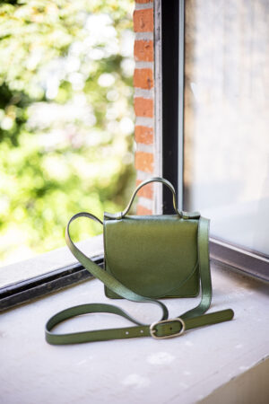 Alternative view of Micro Briefcase | Handtas | Moss Green Shimmer - Mieke Dierckx