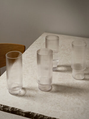 Alternative view of Ripple Long Drink Glasses, set van 4 - Ferm Living