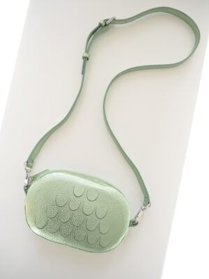 Alternative view of Oval Mini Bag | Ovaal Mini Handtas | Groen/Green Shimmer - Mieke Dierckx