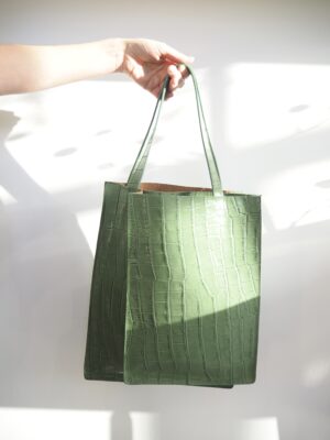 Alternative view of Double shopper | Dubbele Handtas | Olijfgroen/Olive Croco - Mieke Dierckx