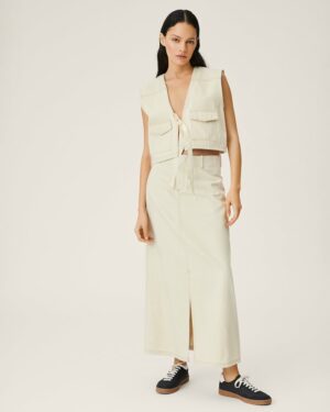 Phelina Ida Denim Skirt, oatmeal | Maat M - MSCH Copenhagen