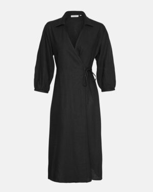 Jovene Ginia 3/4 Wrap Dress, black - MSCH Copenhagen
