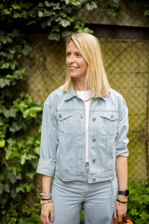 Isolde jacket | Denim Jasje | Blauw/wit gestreept - Modström