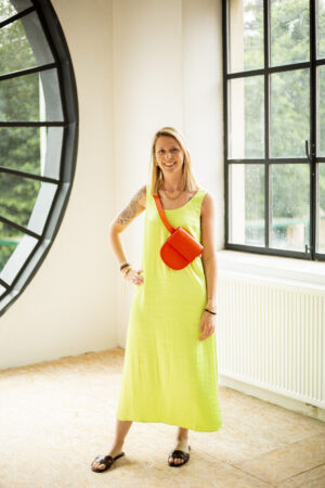 Iola Dress | Jurk Mouwloos | Lime groen - Modström