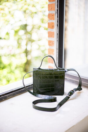 Alternative view of Micro Briefcase | Handtas | Forest Croco - Mieke Dierckx