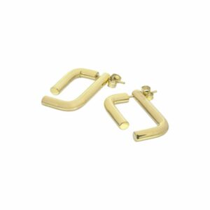 Alternative view of Linked Earrings | Gold plated, goud - Bandhu