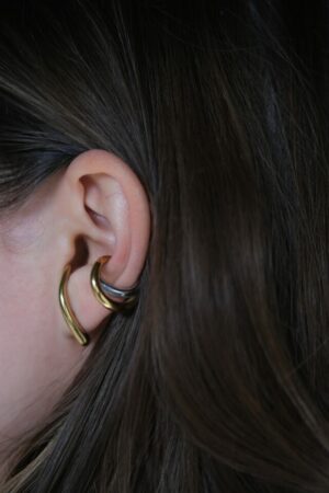 Alternative view of Twotone Ear Cuff | Silver/Gold plated, zilver/goud - Bandhu