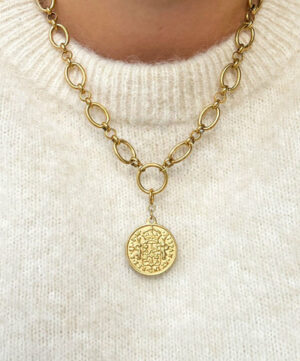 Alternative view of Baroque Coin Necklace - Le Veer Jewelry