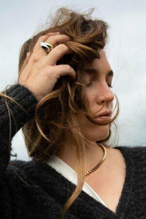 Alternative view of Box Chain Necklace | Gold plated, goud - Bandhu