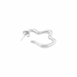 Alternative view of Dent Thin Earrings | Silver, zilver - Bandhu