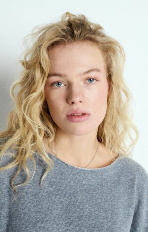 Alternative view of OFY03AE Sweater Ofybow | Blauw/Grijs - American Vintage
