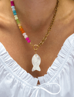 Alternative view of White Fish Charm - Le Veer Jewelry