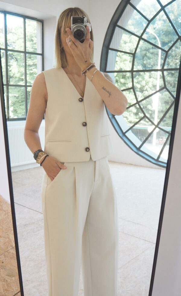 MSCHRosina Michelle Short Waistcoat| Fog Mel - MSCH Copenhagen - Afbeelding 3