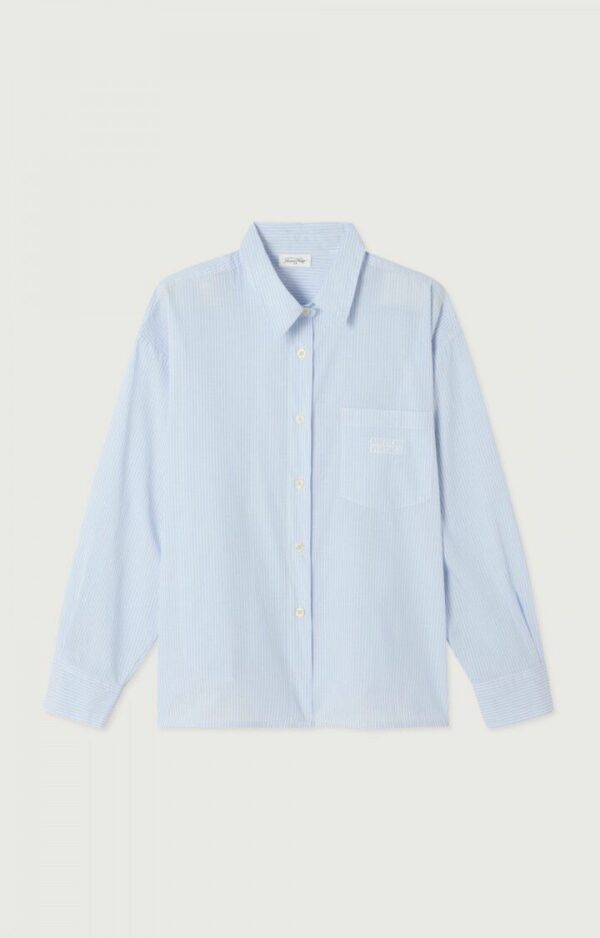 ELU06AH Blouse Eluabird | Blauw Gestreept - American Vintage