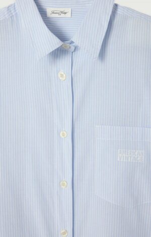 Alternative view of ELU06AH Blouse Eluabird | Blauw Gestreept - American Vintage