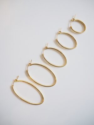 Alternative view of Classy Oval XL Earring | Gold - Bobby Rose Jewelry