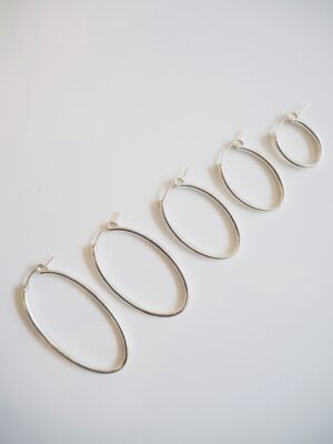 Classy Oval L Earring | Silver - Bobby Rose Jewelry