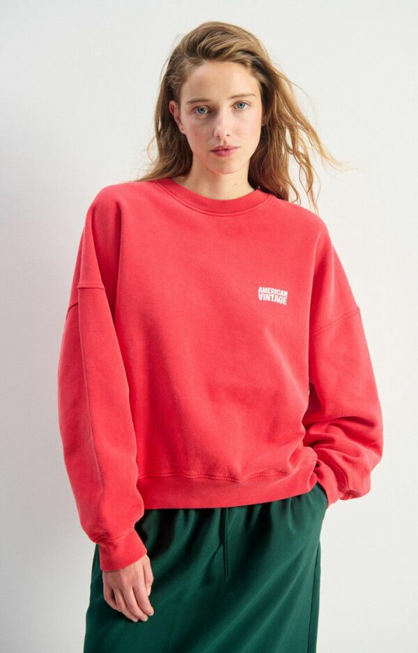 PLI03CH Sweater Plizzy | Rood Vintage - American Vintage - Afbeelding 3