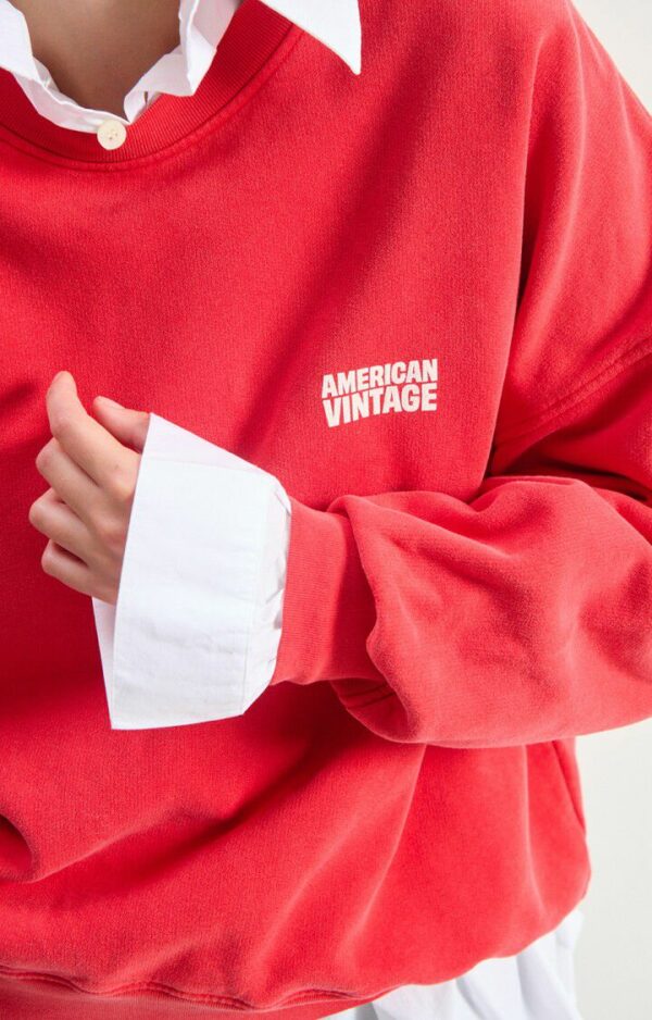 PLI03CH Sweater Plizzy | Rood Vintage - American Vintage - Afbeelding 5