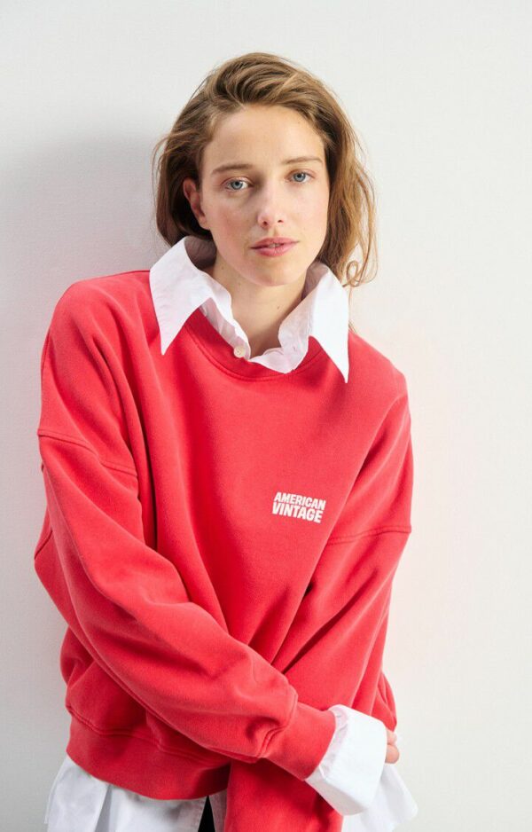 PLI03CH Sweater Plizzy | Rood Vintage - American Vintage - Afbeelding 6
