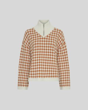 MSCHAmaria Zip Pullover | Egret/Spice - MSCH Copenhagen