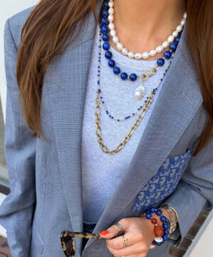 Alternative view of Navy Bold Necklace - Le Veer Jewelry