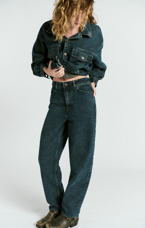 TIUBAY Balloon Jeans | Dark Blue - American Vintage - Afbeelding 4