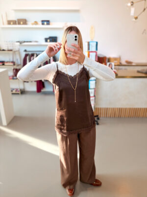 YASFrankie Strap Top | Chocolate Brown - Y.A.S