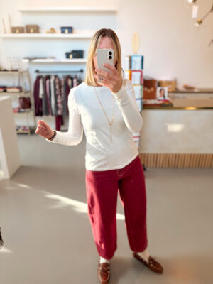 YMOBAY Jeans Balloon | Bordeaux - American Vintage