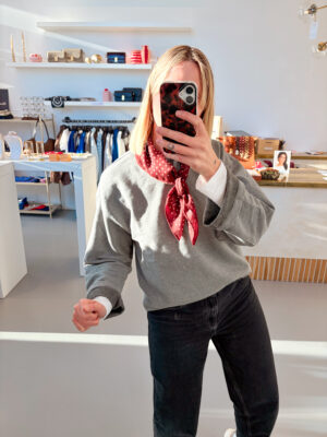 SLFAri Gia Polo Sweat | Medium Grey Melange - Selected Femme