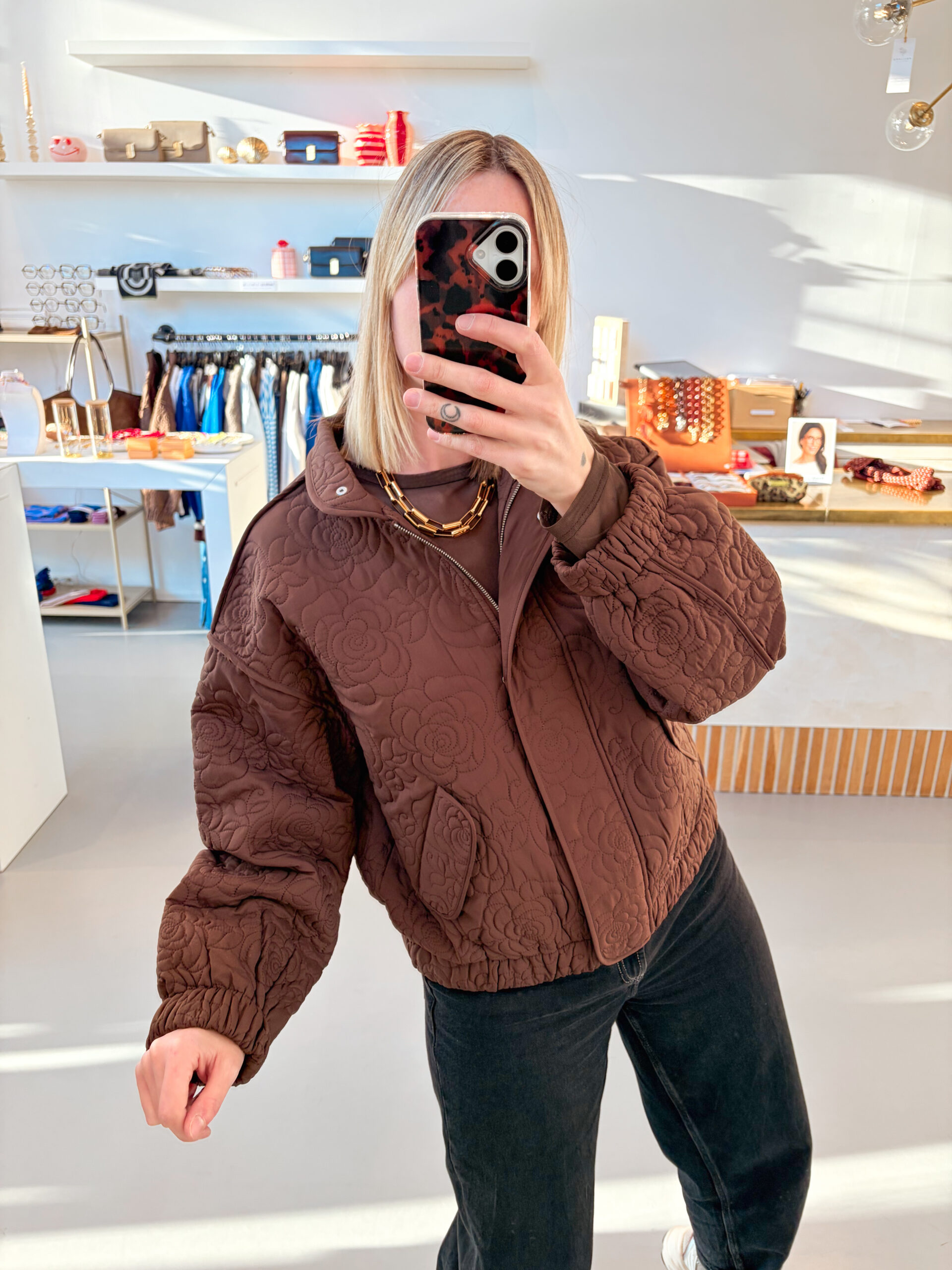 YASFipura Quilted Jacket | Choclate Brown - Y.A.S