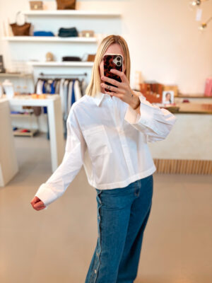 Alternative view of SLWAstha Cropped Boxy Shirt | White - Selected Femme