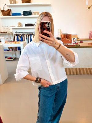 SLWAstha Cropped Boxy Shirt | White - Selected Femme
