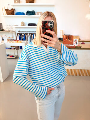SLFMilly Polo | Blue/White Stripe - Selected Femme