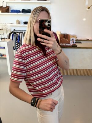 SLWEssential Striped Boxy Tee | Anemone Multi Stripes - Selected Femme