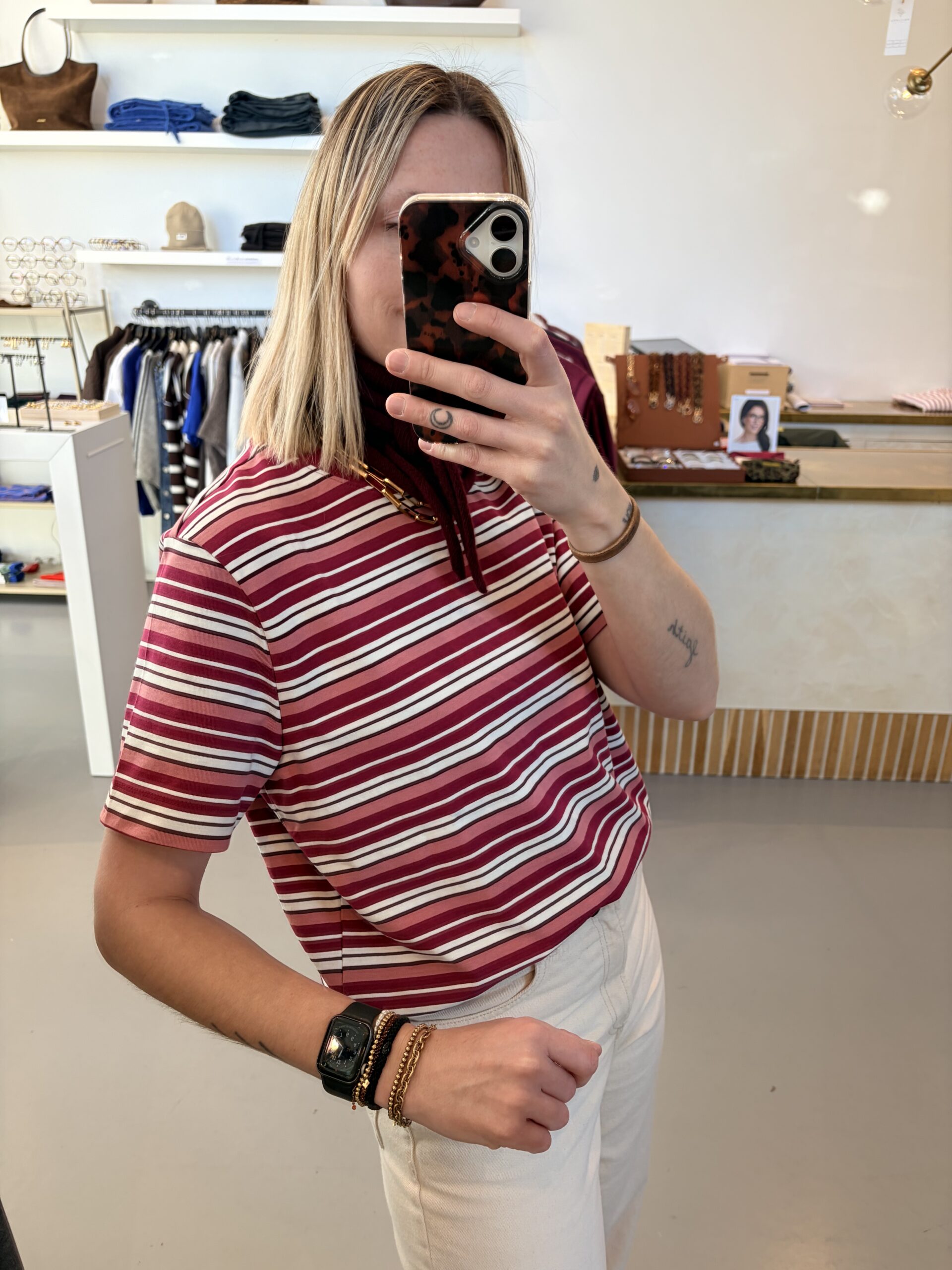 SLWEssential Striped Boxy Tee | Anemone Multi Stripes - Selected Femme