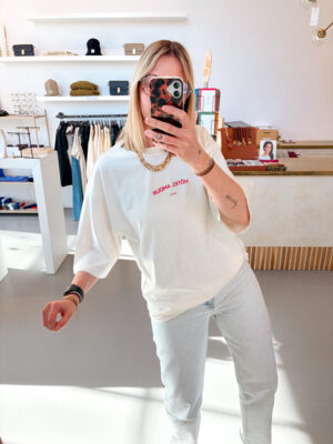 SLFBoxy Lia Hotel Amour Tee | Egret - Selected Femme