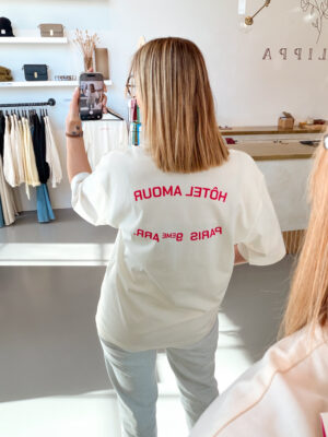 Alternative view of SLFBoxy Lia Hotel Amour Tee | Egret - Selected Femme