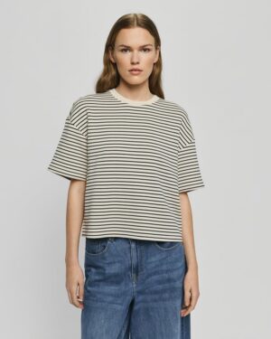 MSCHNilda Ima Sweatshirt | Oatmeal/Black Stripe - MSCH Copenhagen