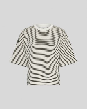 Alternative view of MSCHNilda Ima Sweatshirt | Oatmeal/Black Stripe - MSCH Copenhagen