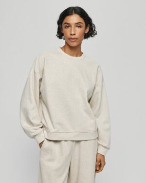 MSCHTaia Briena Sweatshirt | Oatmeal Melange - MSCH Copenhagen