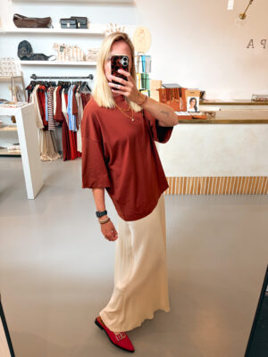 Alternative view of SLWColwoman 2/4 Oversized Tee | Cherry Mahogany - Selected Femme