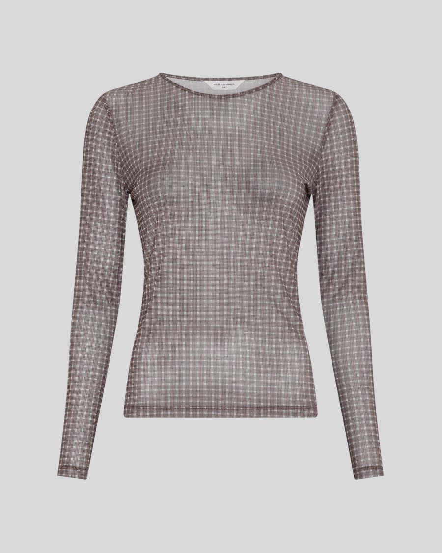MSCHJanie Illenora Top | Brown Check - MSCH Copenhagen - Afbeelding 3