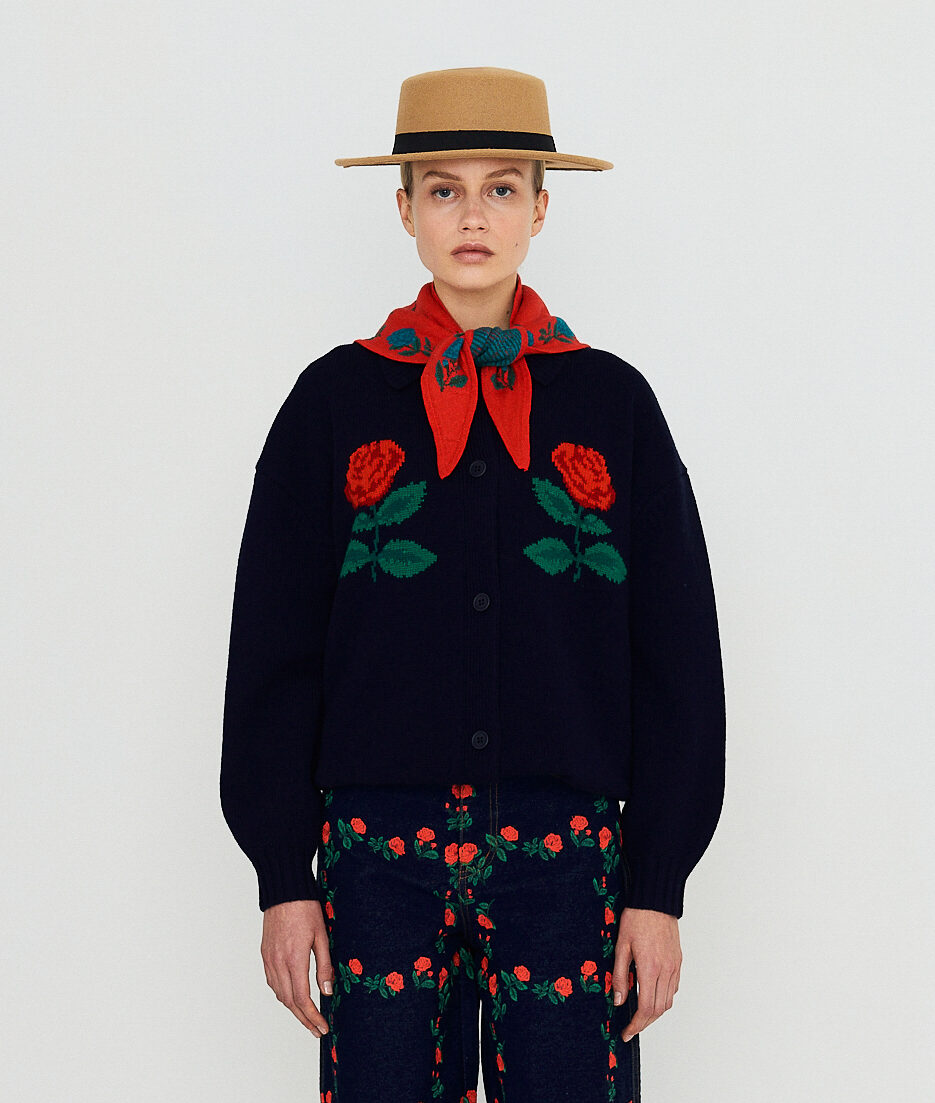 Roses Oversized Cardigan - The Tiny Big Sister