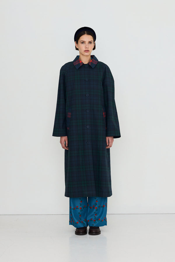 Check Long Trenchcoat - The Tiny Big Sister - Afbeelding 3