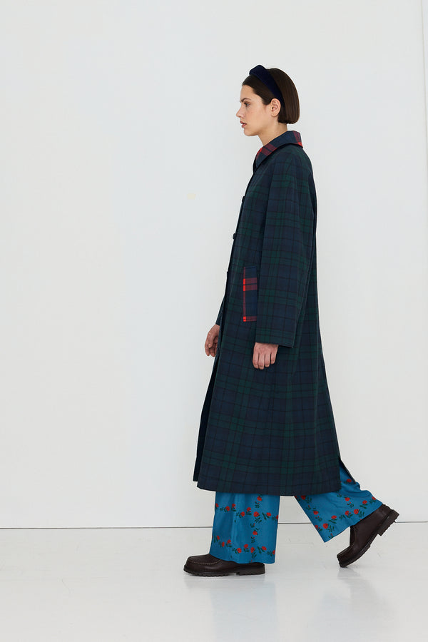 Check Long Trenchcoat - The Tiny Big Sister - Afbeelding 2