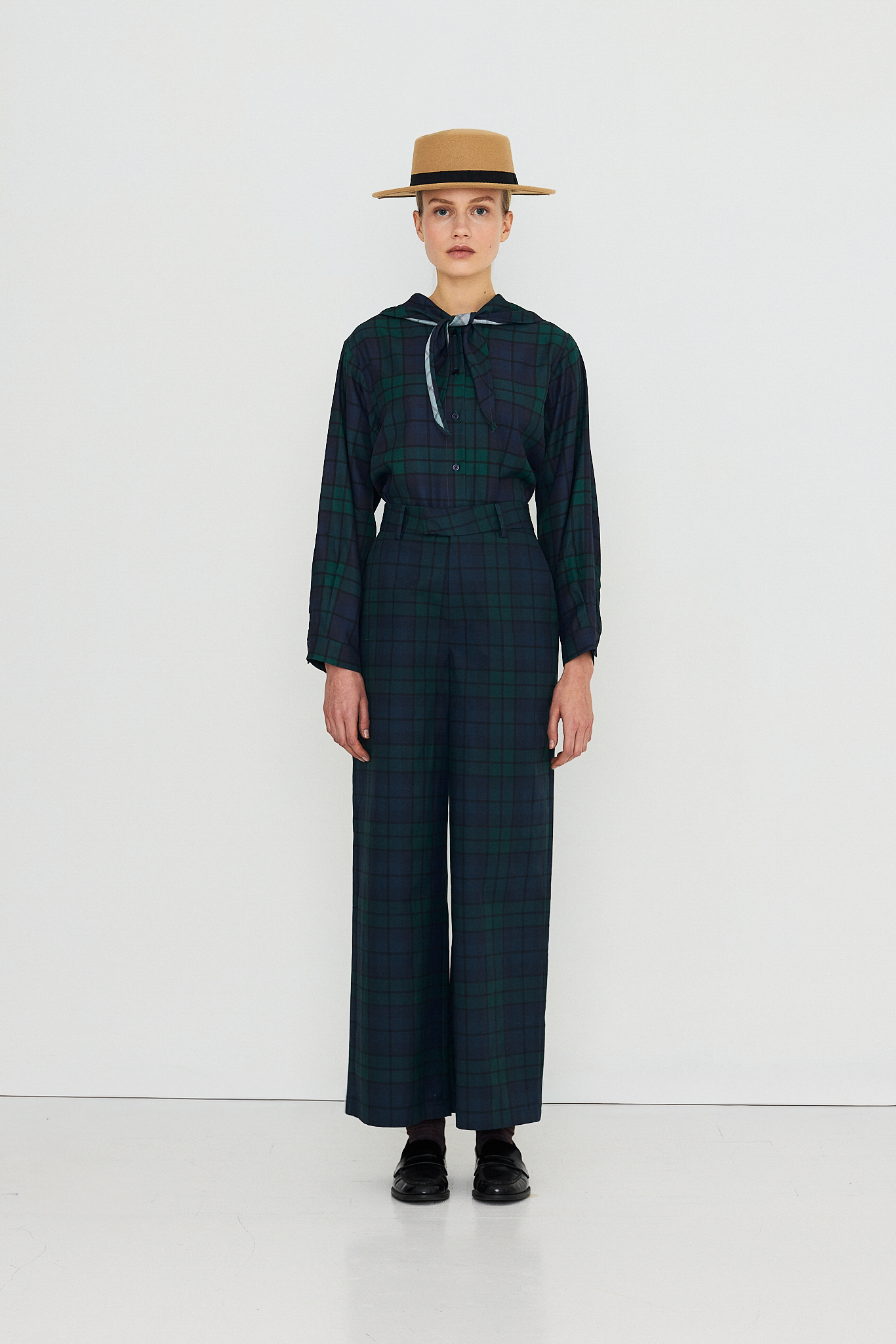 Check Pants | Green/Blue - The Tiny Big Sister