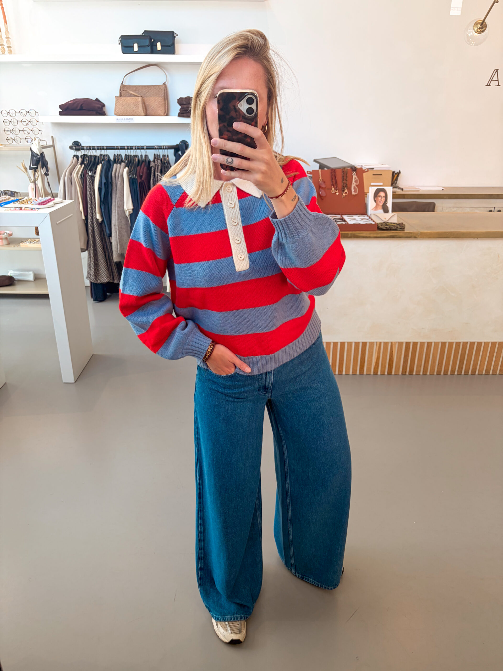 Frank Striped Polo | Orange - The Tiny Big Sister - Afbeelding 2