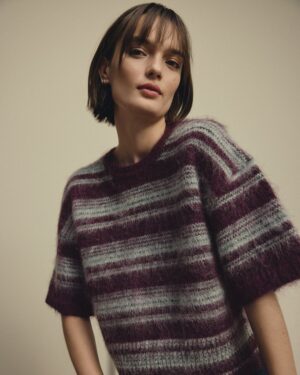 Alternative view of MSCHLycie 2/4 Pullover | Purple/Grey - MSCH Copenhagen