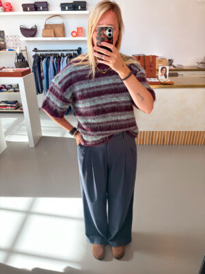 Alternative view of MSCHLycie 2/4 Pullover | Purple/Grey - MSCH Copenhagen
